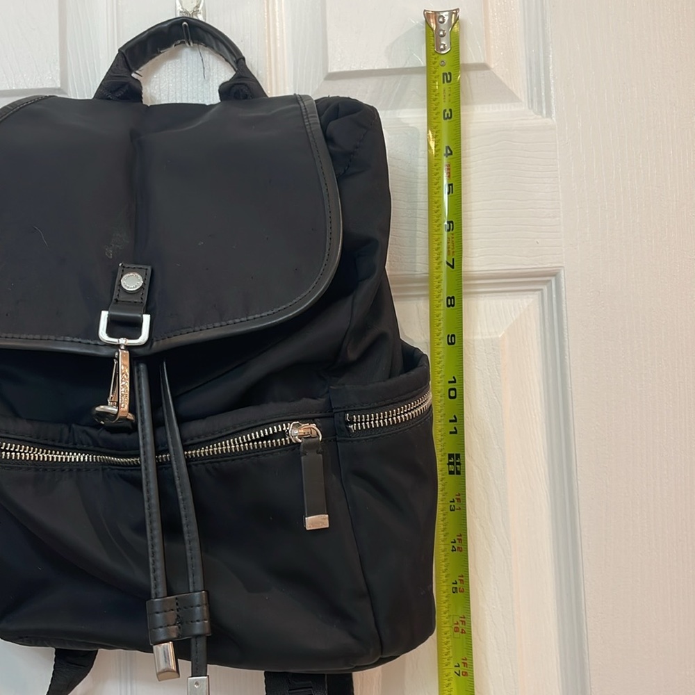 CALVIN KLEIN // black fashion backpack // fold over // TONS of zipper pockets - Picture 2 of 16